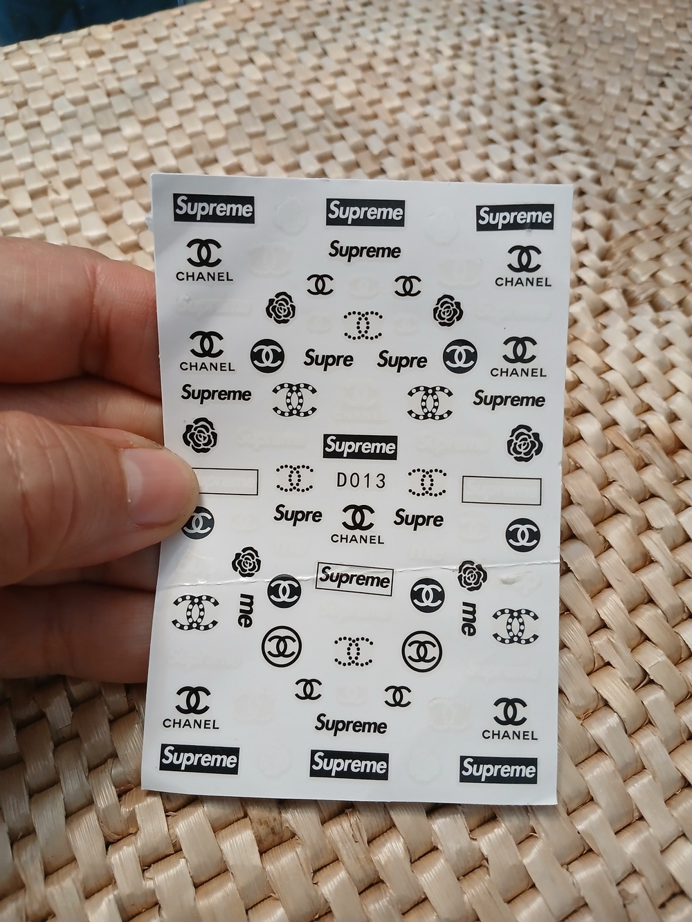 Supreme x Chanel  Nail Design Stickers